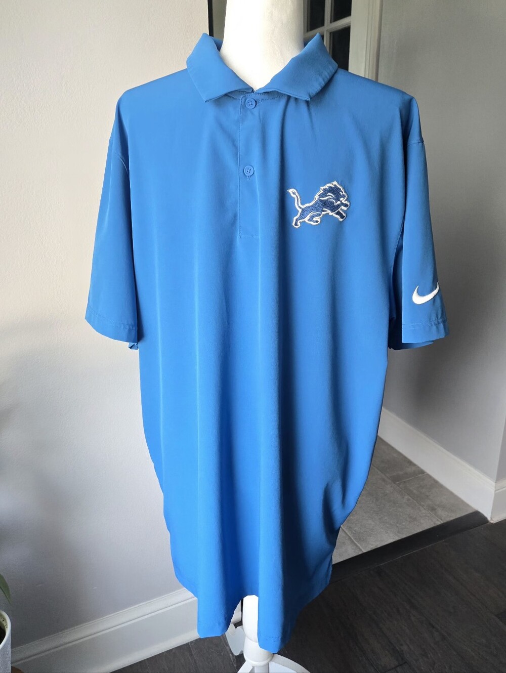 Nike Detroit Lions Sideline Dri-FIT Performance Polo Shirt - Men's XL - Blue NFL